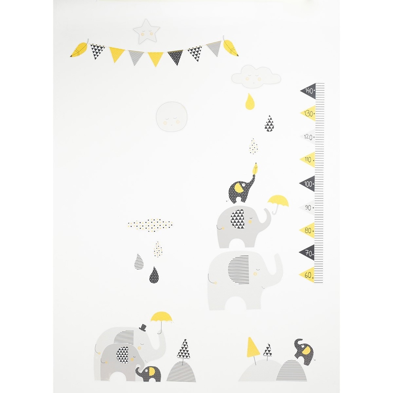 Sauthon - Stickers muraux Eléphant en Papier gris -