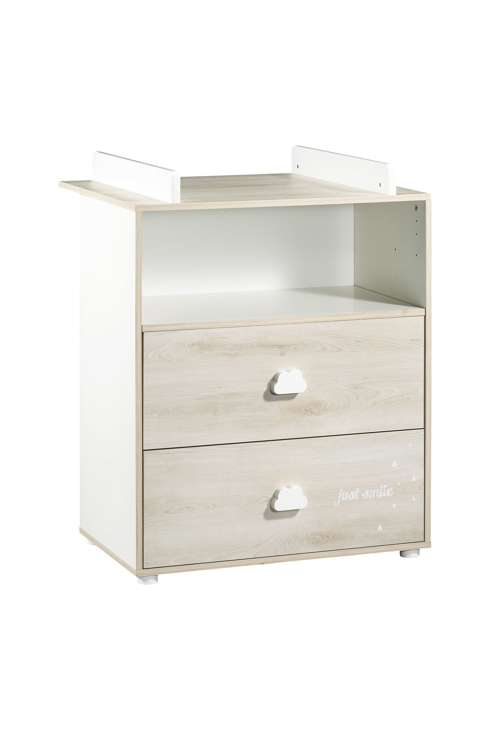 Commode à langer 2 en 1 hêtre cendré Smile