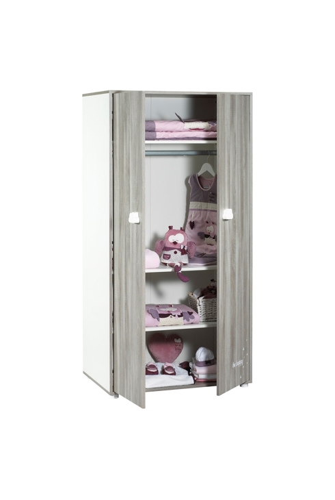 Armoire 2 portes chêne Silex Smile