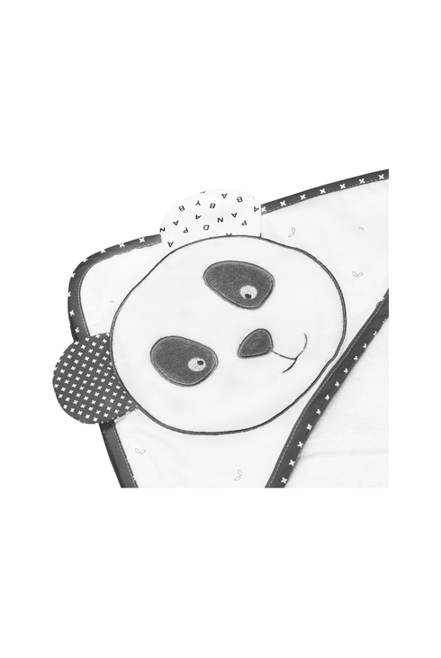 Cape de bain 75x75cm et gant en coton blanc