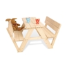 Table et bancs 4 places en bois Nicky naturel