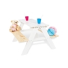 Table et bancs 4 places en bois Nicky blanc