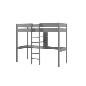 Lit mezzanine avec bureau gris 1