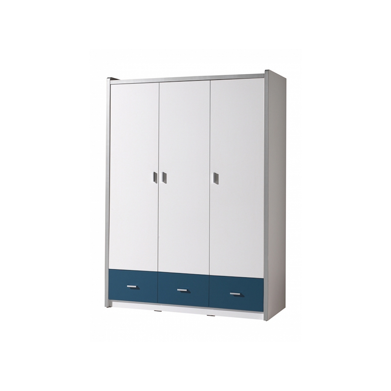 Vipack - Armoire 3 portes Bonny bleu -