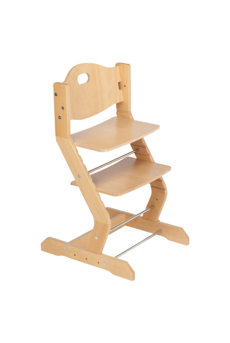 Chaise haute en hêtre massif naturel 1