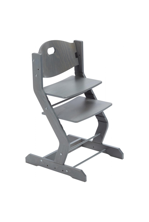 Chaise haute avec plateau gris