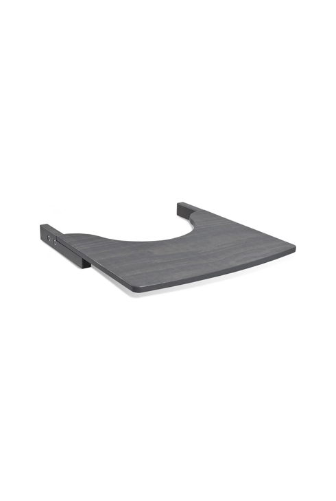Chaise haute avec attache bébé et plateau gris
