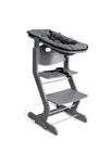 Chaise haute avec attache bébé et plateau gris 3