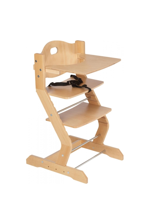 Chaise haute avec plateau naturel
