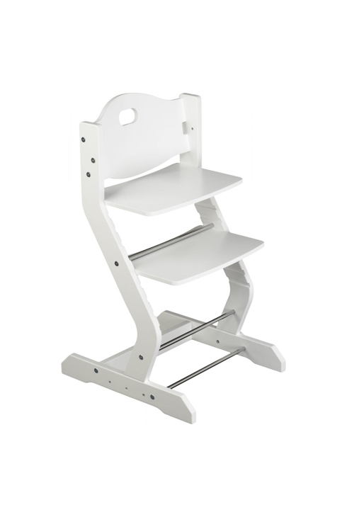 Chaise haute avec plateau blanc