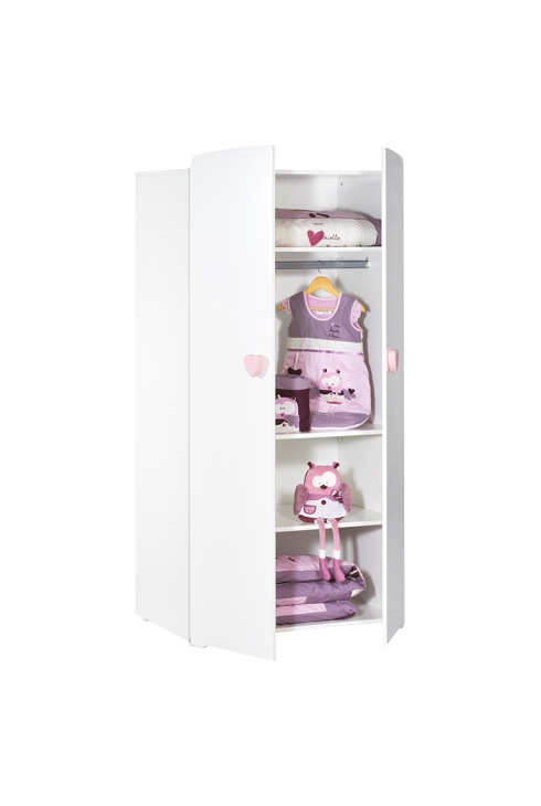 Armoire 2 portes boutons coeur Basic