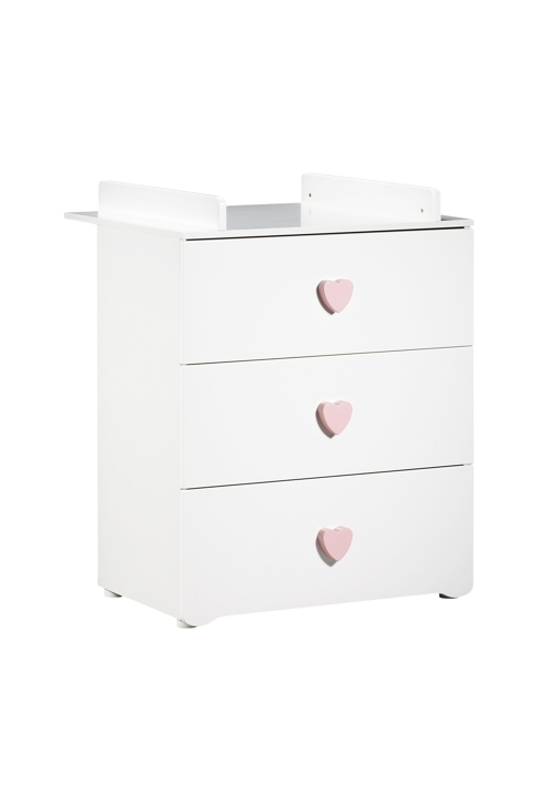 Commode à langer 2 en 1 boutons coeur Basic