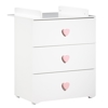 Commode à langer 2 en 1 boutons coeur Basic