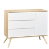 Commode 1 porte 3 tiroirs en bois