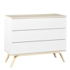 Commode 3 tiroirs en bois blanc