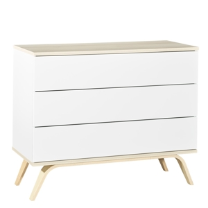 Commode 3 tiroirs en bois blanc 1