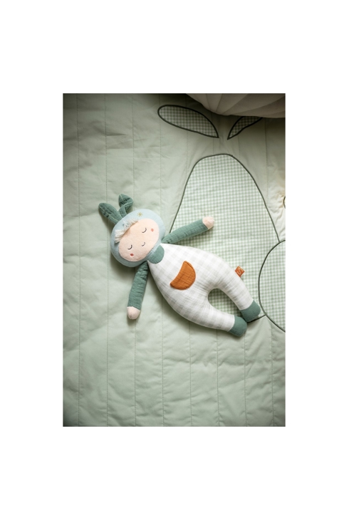 Doudou jardinier en coton Vert tilleul