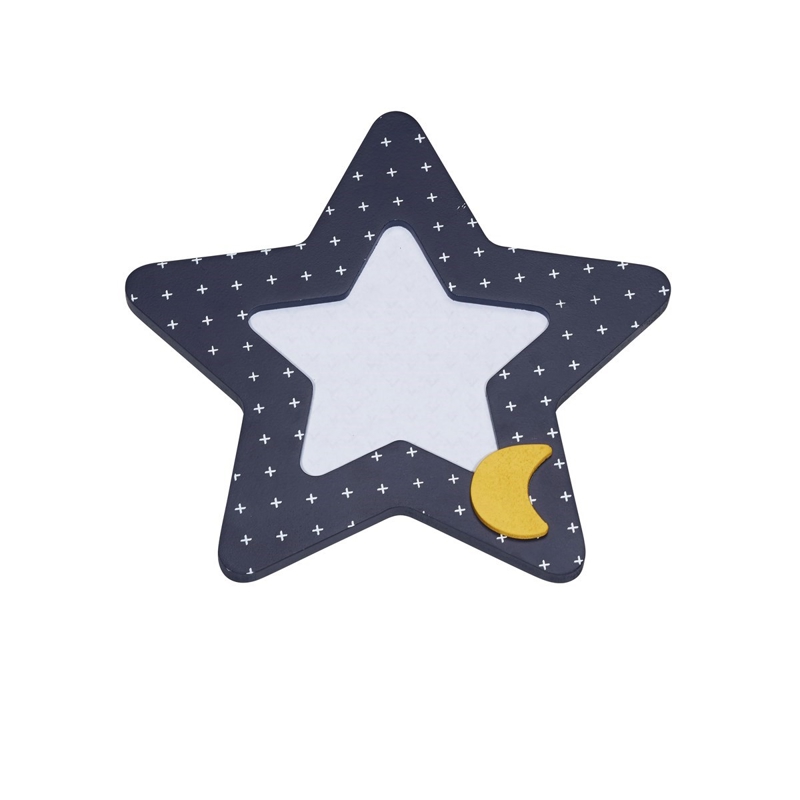 Cadre Photo etoile en MDF Bleu -