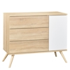 Commode 1 porte 3 tiroirs en bois