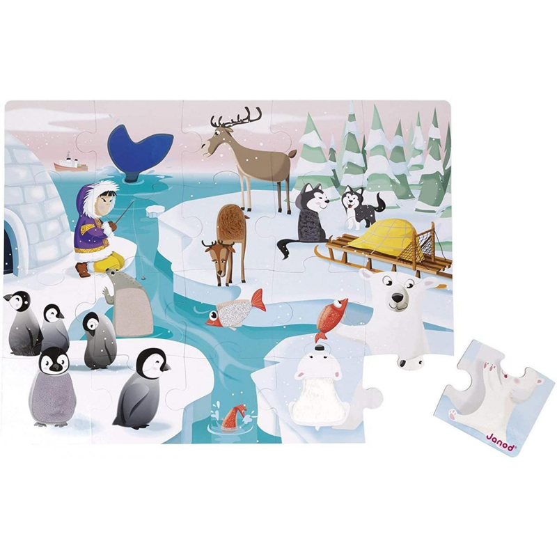 Puzzle tactile la vie sur la banquise 24 pièces -