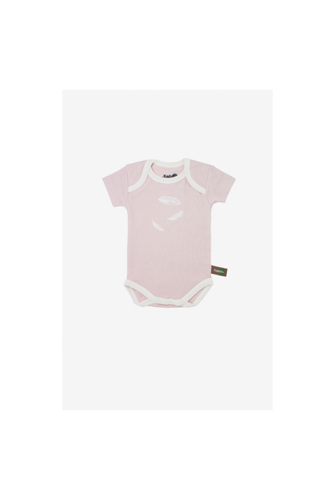 Lot de 3 Body manches courtes en Coton Bio à motifs plumes