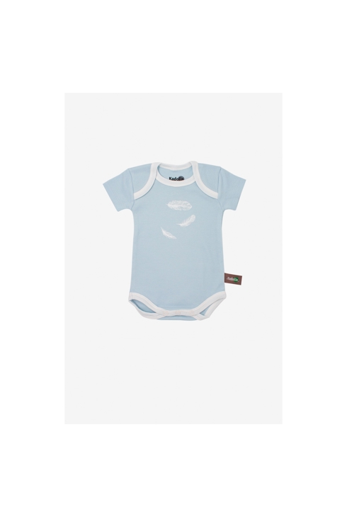Lot de 3 Body manches courtes en Coton Bio à motifs plumes