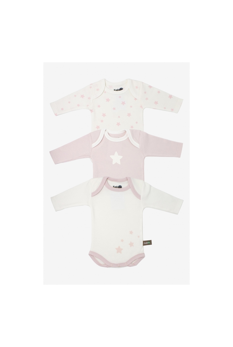 Lot de 3 Body manches longues en Coton Bio à motifs étoiles 1