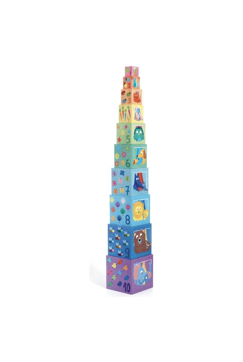 Cubes premier âge - 10 cubes arc en ciel, Djeco