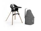 Chaise haute stokke clikk noir-naturel et sac de transport, Stokke