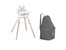 Chaise haute stokke clikk blanc et sac de transport, Stokke