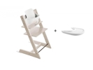 Chaise tripp trapp blanchi avec baby set et tablette, Stokke