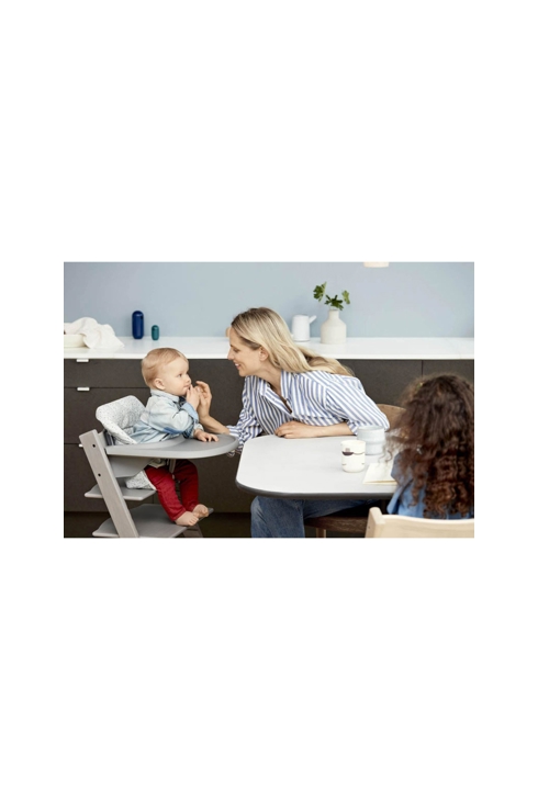 Chaise tripp trapp blanc avec baby set et tablette, Stokke