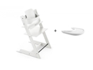 Chaise tripp trapp blanc avec baby set et tablette, Stokke