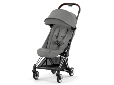 Coya - poussette citadine ultra compacte - châssis chrome dark brown - siège mirage grey |dark grey cybex, Cybex 1