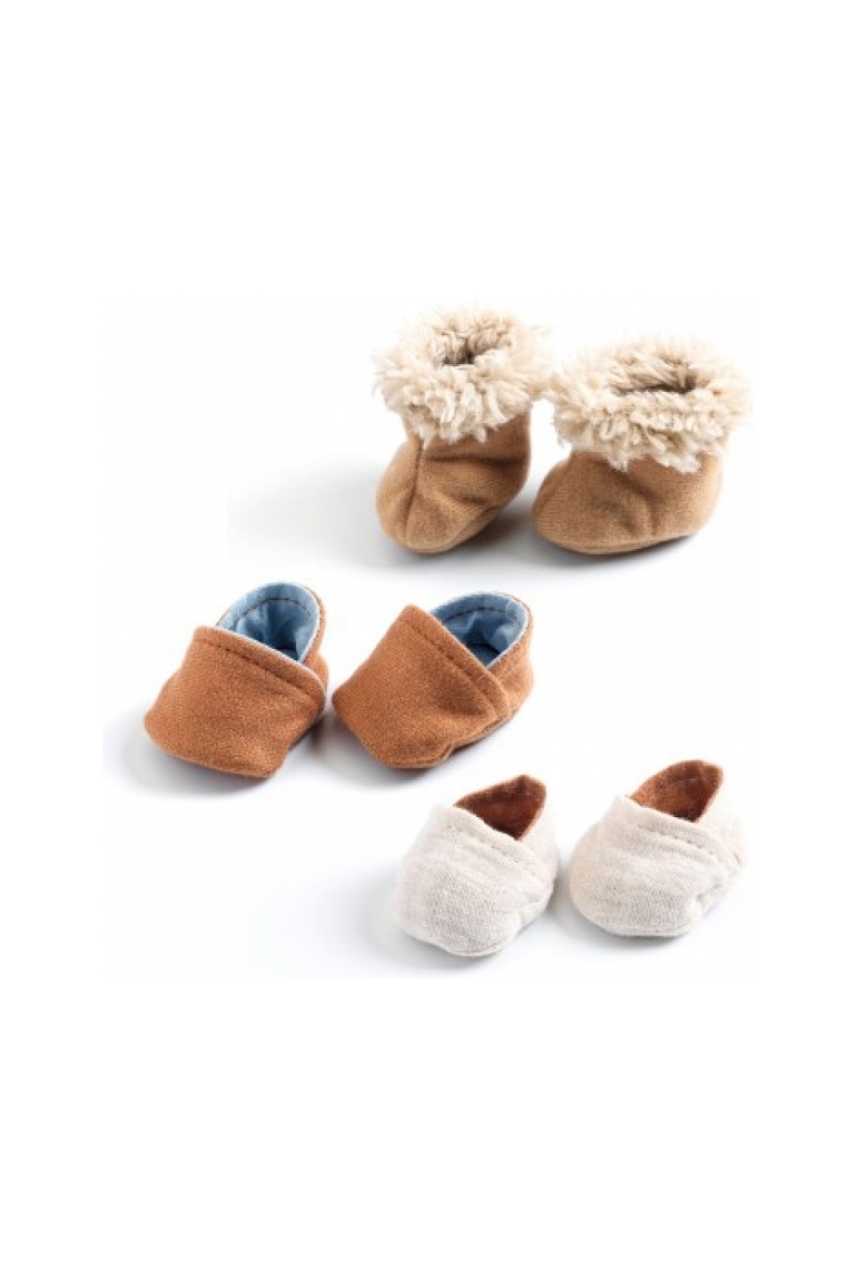 Accessoires pour poupon 3 paires de chausson pomea, Djeco 1