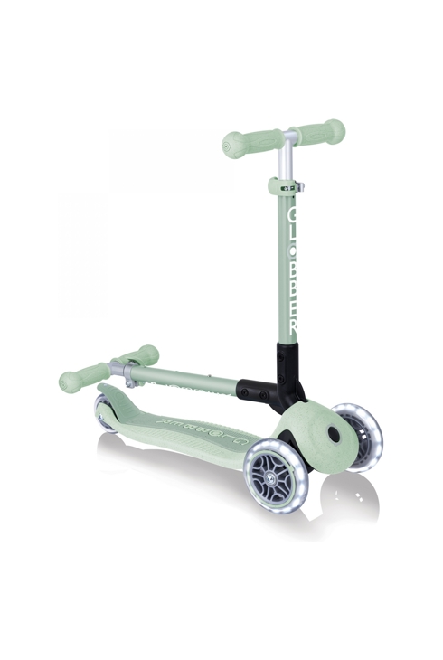 Trottinette 3 roues JUNIOR FOLDABLE LIGHTS ECOLOGIC - Vert Pistache