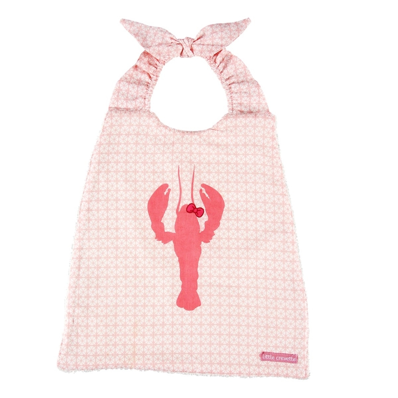 Little Crevette - Serviette bavoir Homard coquette - Fille