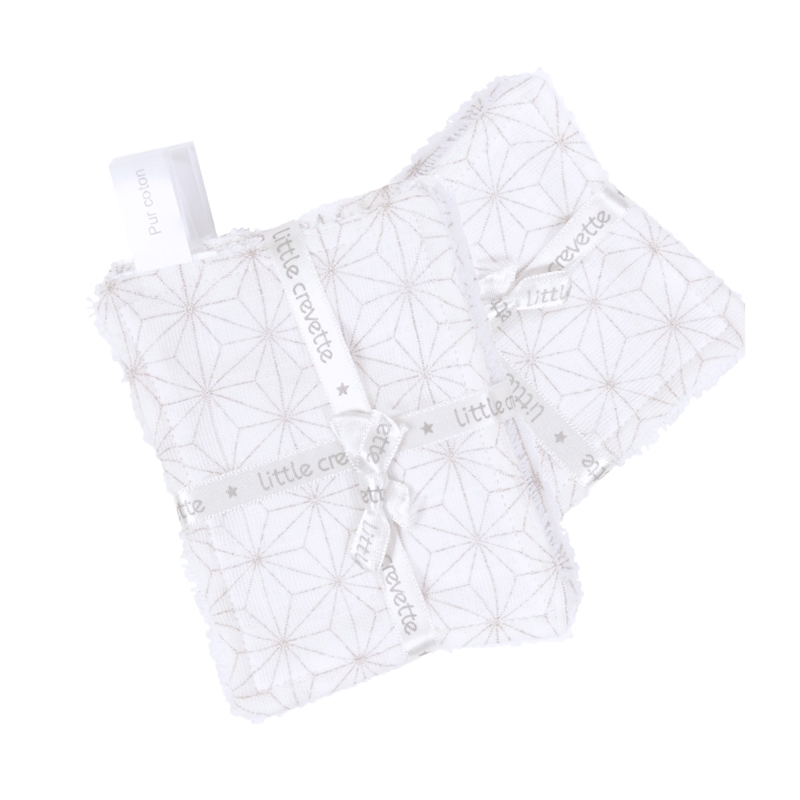 Little Crevette - Lot de 12 lingettes lavables Pompom - Mixte