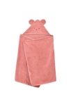 Cape de bain à  oreilles Ourson - bois de rose 2