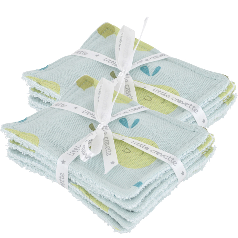 Little Crevette - Lot de 12 lingettes lavables Poires - Mixte