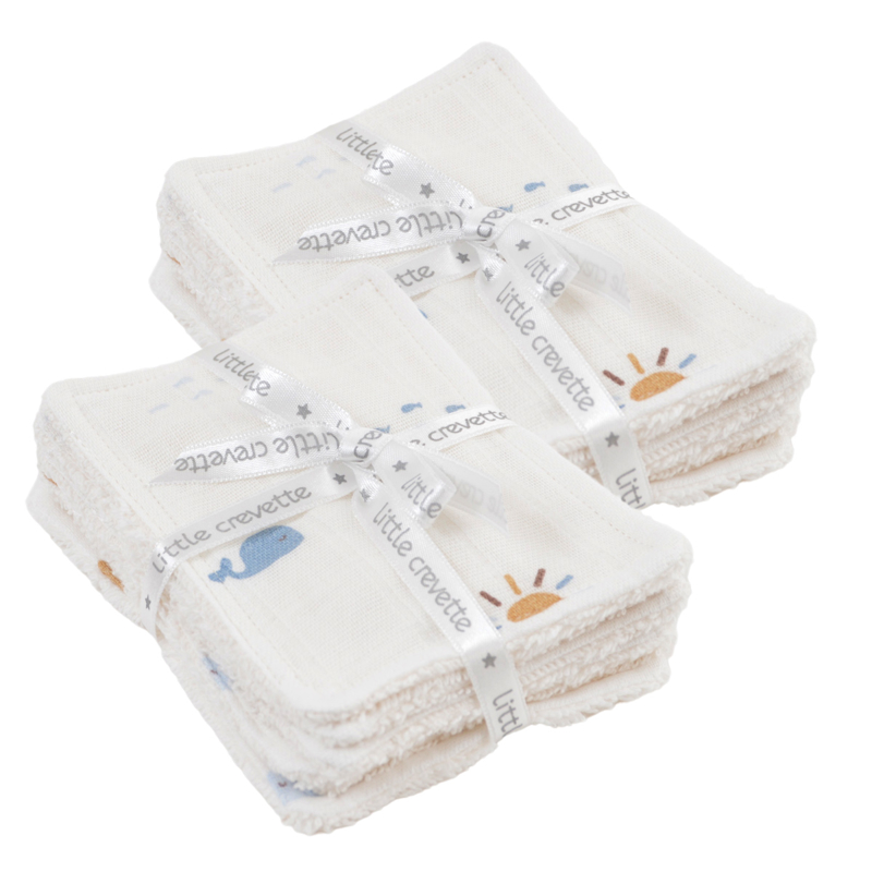 Little Crevette - Lot de 12 lingettes lavables Malo - Mixte