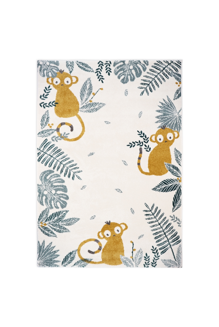 Tapis petits singes MONKEY PARADISE MIEL 1