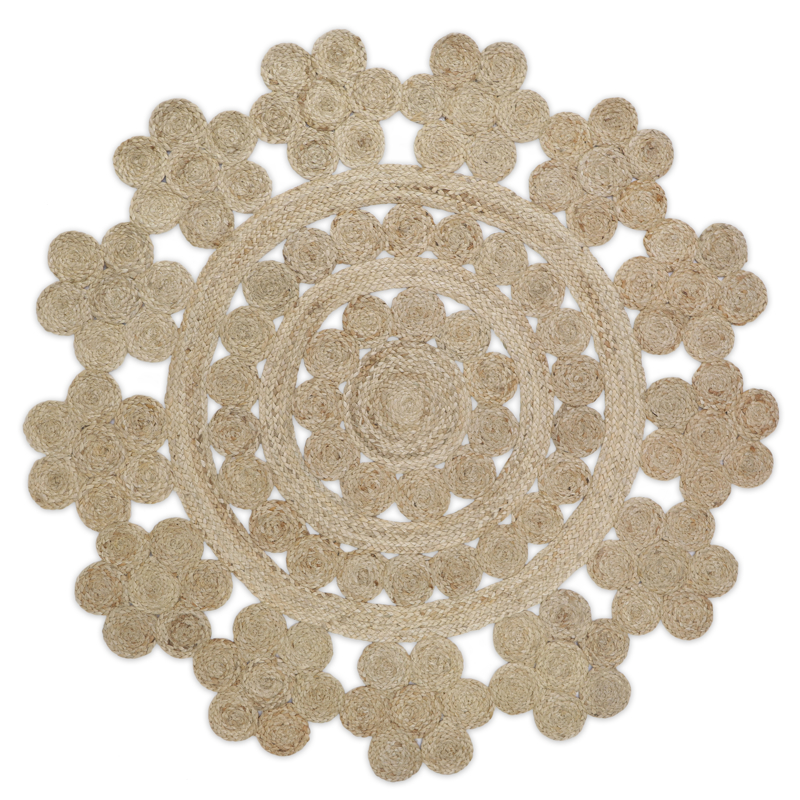 Tapis rond jute original 140cm MOORA -