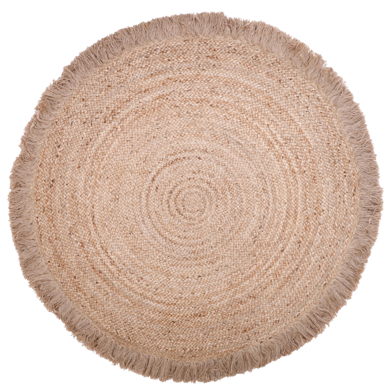 NATTIOT - Tapis jute avec franges 140cm TERRA -