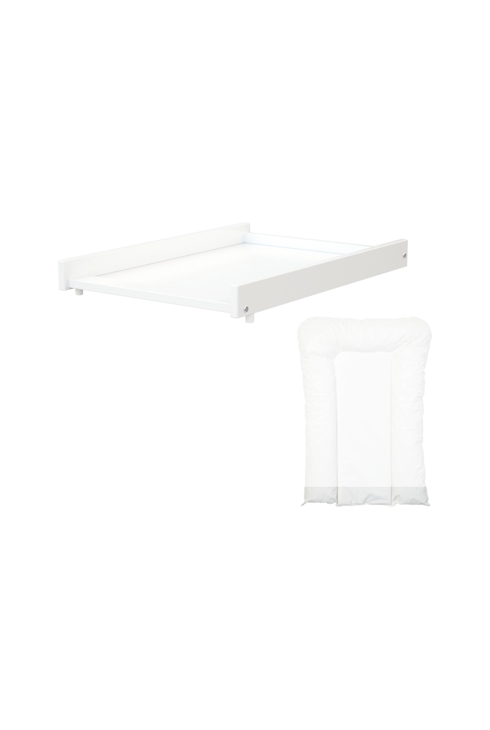 Plan à langer amovible avec matelas pour lit bébé en bois ESSENTIEL Blanc