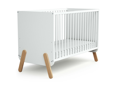 Lit bébé en bois PIRATE Blanc et Hêtre 60 x 120 cm 1