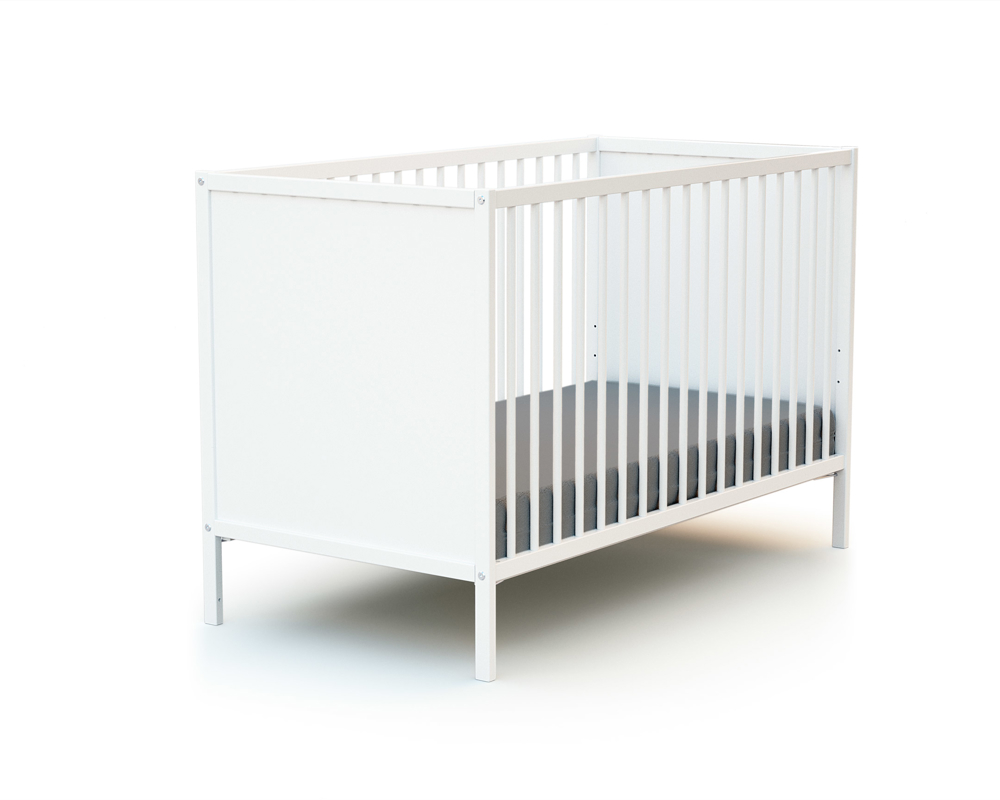 Lit Bébé En Bois Blanc Pour Poupées – 49,5 X 27 X 23,5 Cm – Avec Matelas, Couette Et Oreiller Cœurs