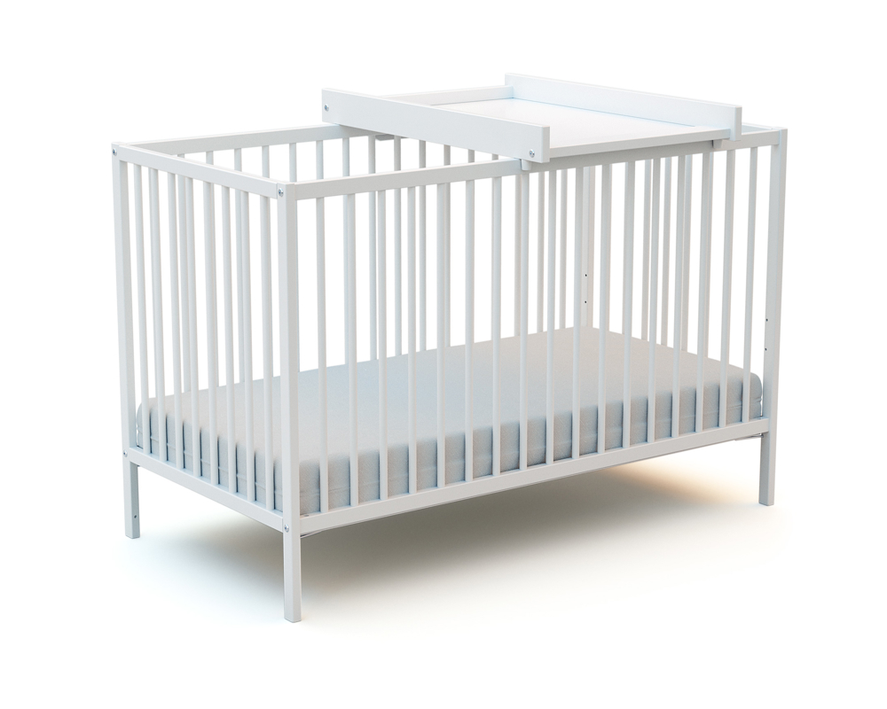 Duo lit bébé et plan à langer blanc -