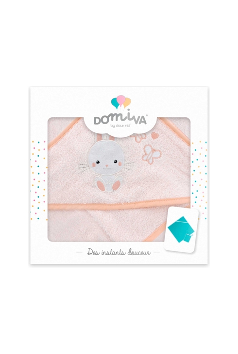 Coffret sortie de bain + gant Lapinou 75x75 cm