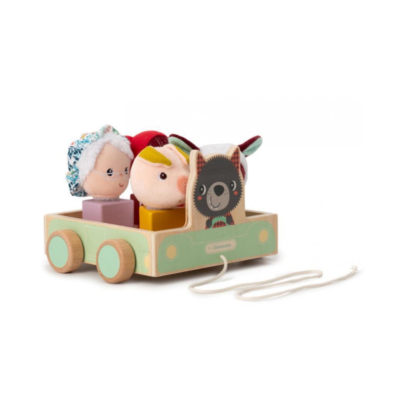 Lilliputiens - Voiture à tirer et à formes Louis le loup - - Dès la naissance